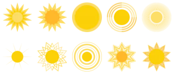 Sun Icon Set gói biểu tượng