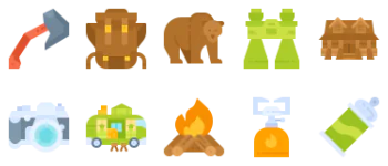 Camping icon pack
