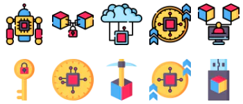 Блокчейн набор иконок