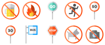 Signals & prohibitions Icon-Paket