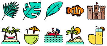 Tropical jeu d'icônes