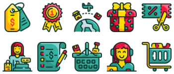 Shopping and store icon pack
