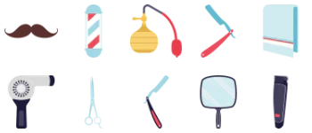 Barbershop elements icon pack