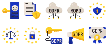 General Data Protection Regulation  GDPR  RGPD 图标包