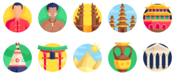 Культуры набор иконок