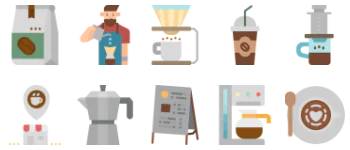 Coffee shop icon pack