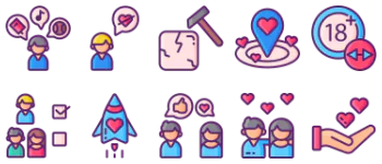 Dating App paquete de iconos