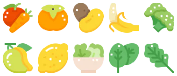 Vegetable and fruits gói biểu tượng