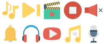 Music, Audio and Video набір іконок