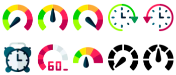 Speedometer and Time icon pack