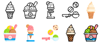 Ice Cream Shop icon pack