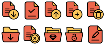 Файлы и папки набор иконок