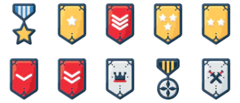 Значок ранга набор иконок