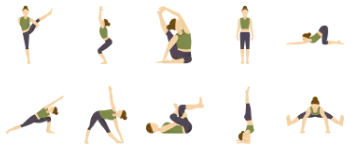 Yoga poses pacote de ícones