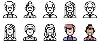 older persons avatars icon pack