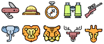 Сафари набор иконок