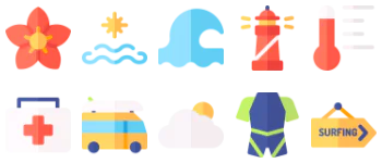 Surf pacote de ícones