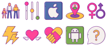 Dating App paquete de iconos