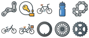 Bicycle & components gói biểu tượng