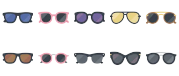 Солнечные очки набор иконок