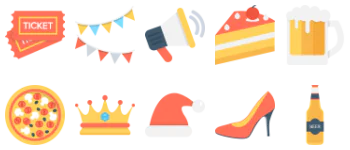Party and celebration Icon-Paket