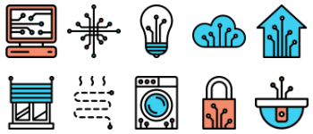 Линейные элементы умного дома набор иконок