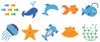 Sea life jeu d'icônes