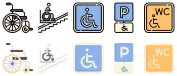 Disabled people assistance Icon-Paket