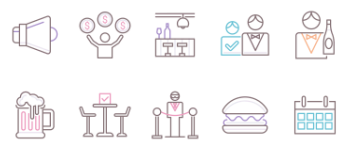 Ночной клуб набор иконок