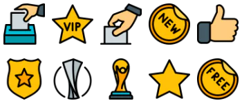 Vote, reward & badges icon pack
