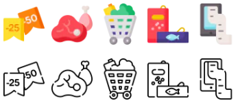 Supermarket icon pack