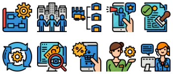 Управление продажами набор иконок