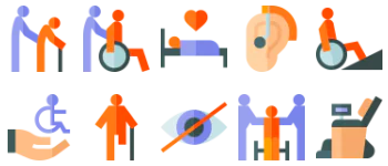 Disabled People Assitance Icon-Paket