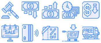 Продажи набор иконок