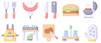 Barbecue paquete de iconos