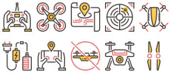 Drone Element Icon-Paket