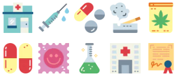 Наркотики набор иконок