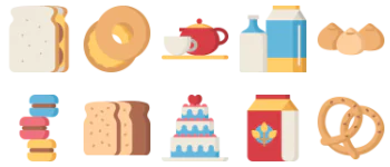 Bakery jeu d'icônes
