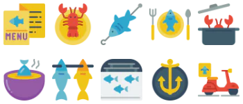 Seafood icon pack