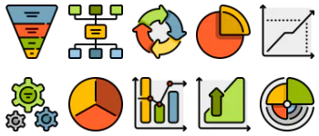Business diagrams jeu d'icônes