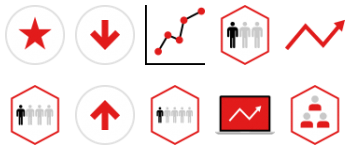 Информация Графика Красный набор иконок