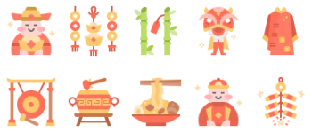 Chinese new year набір іконок