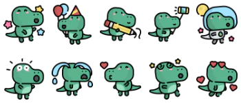 Dinosaur avatars situations gói biểu tượng