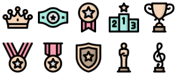 Награды набор иконок