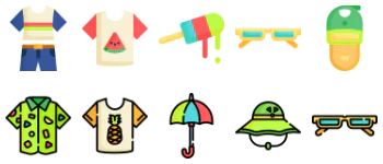 Summer Clothing gói biểu tượng