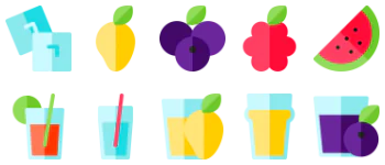 Summer food & drinks icon pack
