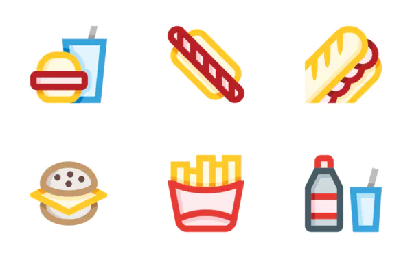 Fast food paquete de iconos